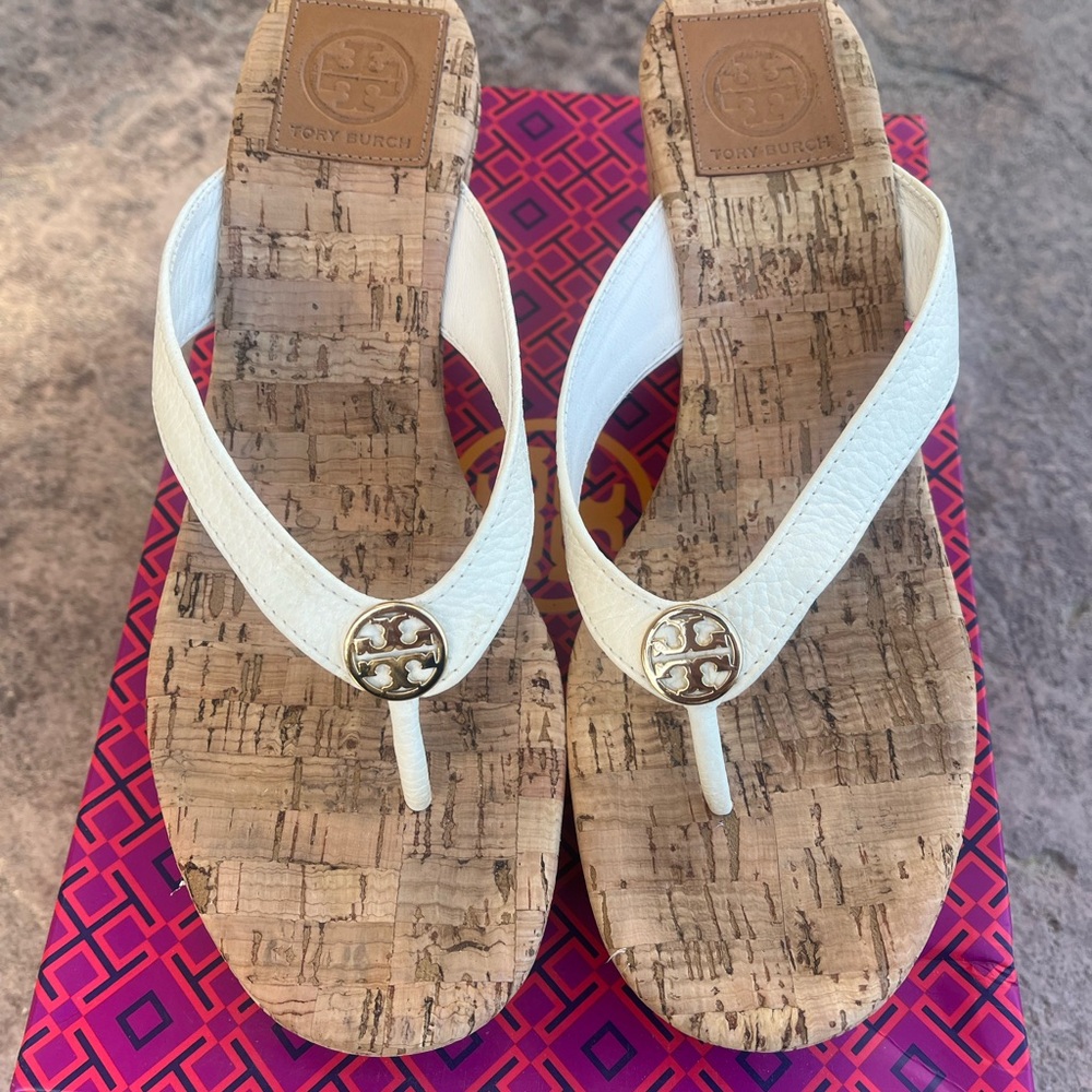 Tory Burch White Wedge Sandal